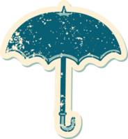 image emblématique de style tatouage d'autocollant en détresse d'un parapluie png