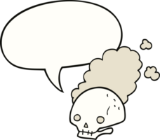 cartoon dusty old skull with speech bubble png