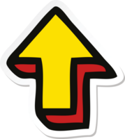 sticker of a cute cartoon directional arrow png
