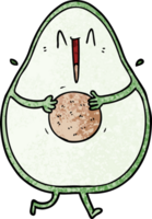 contento cartone animato avocado ridendo png