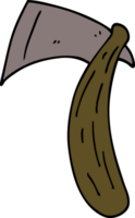 cartoon doodle viking axe png