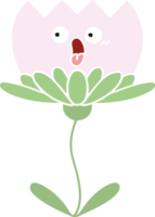 plano color retro dibujos animados de un flor png
