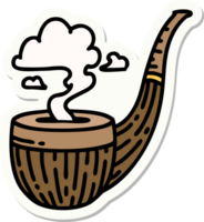 sticker of tattoo in traditional style of a smokers pipe png