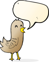 cartone animato contento uccello con discorso bolla png