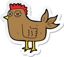 sticker of a cartoon sly hen png