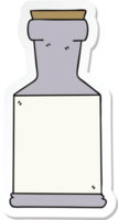 sticker of a quirky hand drawn cartoon potion bottle png