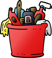 cartoon doodle house cleaning products png