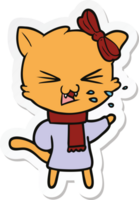 sticker of a cartoon cat png