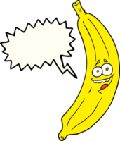 hand drawn comic book speech bubble cartoon banana png