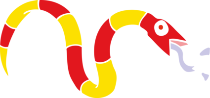 cobra de desenho animado de estilo de cor plana png