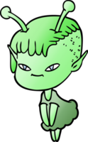 cute cartoon alien girl png