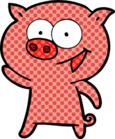 dessin animé joyeux cochon png