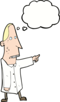 cartoon ugly man pointing with thought bubble png