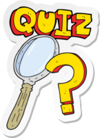 autocollant d'un symbole de quiz de dessin animé png