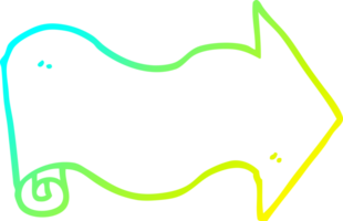 cold gradient line drawing of a cartoon arrow png