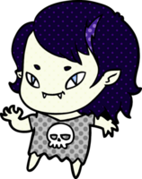 cartoon friendly vampire girl waving png