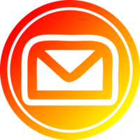 envelope letter circular icon with warm gradient finish png