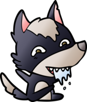 loup affamé de dessin animé png