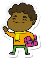 sticker of a cartoon friendly man png