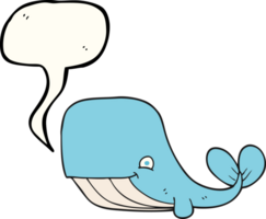 hand drawn speech bubble cartoon happy whale png