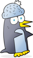 hand- getrokken tekenfilm pinguïn png