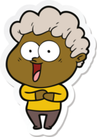 sticker of a cartoon happy man png