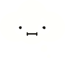 flat color retro cartoon of a thought bubble png