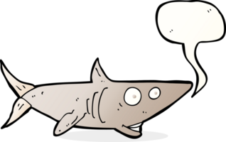 requin heureux de dessin animé avec bulle de dialogue png