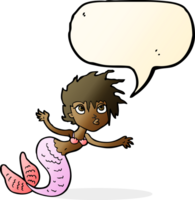 sirena de dibujos animados con burbujas de discurso png