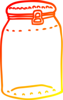 warm gradient line drawing of a cartoon glass jar png