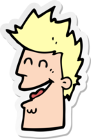 sticker of a cartoon happy man png