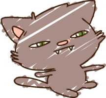 desenho de giz de gato png