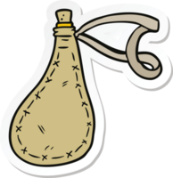 sticker of a cartoon water sack png