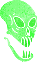 hand drawn retro cartoon doodle of a skull head png