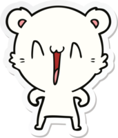 sticker of a happy polar bear cartoon png