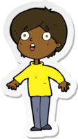 sticker of a cartoon surprised man png