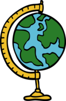 cartoon doodle globe png