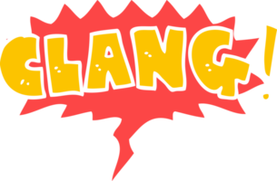 cartoon word clang with speech bubble in retro style png