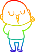 regenboog helling lijn tekening van een gelukkig tekenfilm kaal Mens png