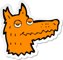 sticker van een cartoon vos hoofd png