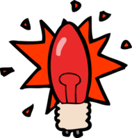 bombilla de luz roja de dibujos animados png