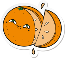 sticker of a cartoon orange png