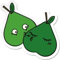 sticker of a cute cartoon pears png