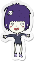 adesivo di una ragazza vampiro cartone animato png