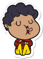 sticker of a cartoon man singing png