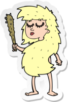 sticker of a cartoon cave woman png
