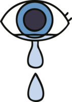 linda dibujos animados de un llorando ojo png