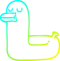 cold gradient line drawing of a cartoon yellow ring duck png