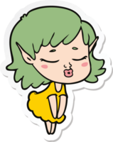 sticker of a pretty cartoon elf girl png