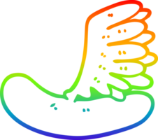 rainbow gradient line drawing of a cartoon hot dog png